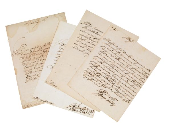Leopoldo de&rsquo; Medici (1617-1675). 4 lettere firmate, datate 1657, 1666, 1672, e 1688.
