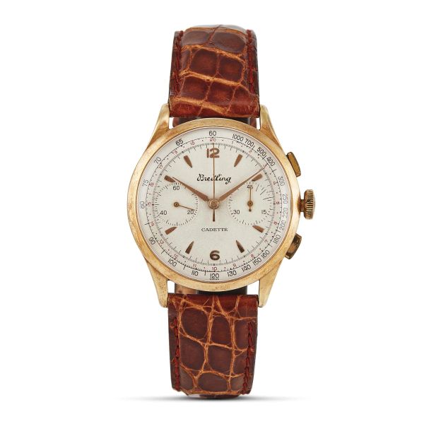 BREITLING CHRONOGRAPH CADETTE REF. 1197 N. 8485XX YELLOW GOLD WRISTWATCH