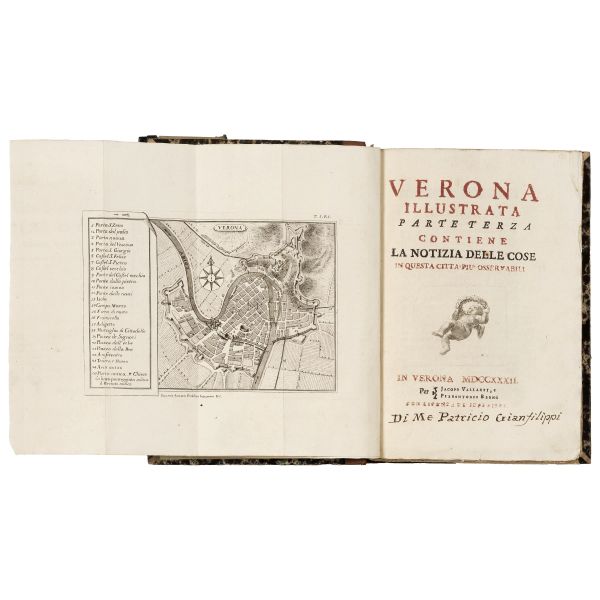 (Verona)   MAFFEI, Scipione.   Verona illustrata parte prima [-quarta ed ultima].   In Verona, per Jacopo  [..]