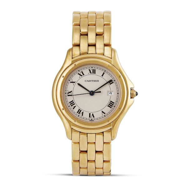 CARTIER COUGAR MID-SIZE REF. 887904 YELLOW GOLD WRISTWATCH