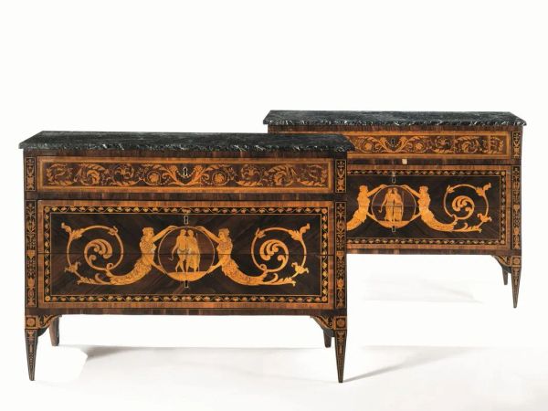 coppia di cassettoni lombardi