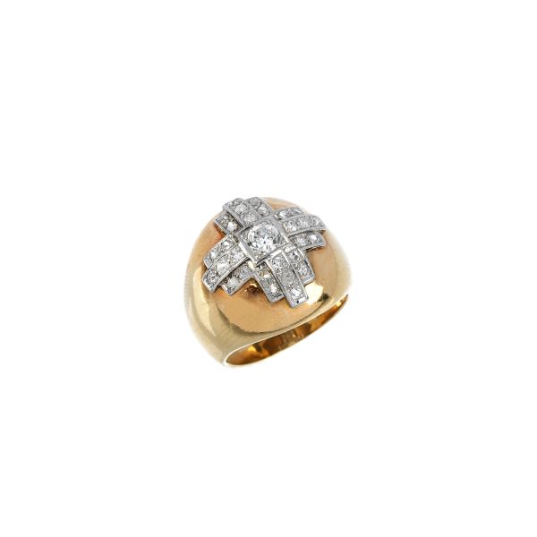 



DIAMOND WIDE BAND RING IN 18KT TWO TONE GOLD