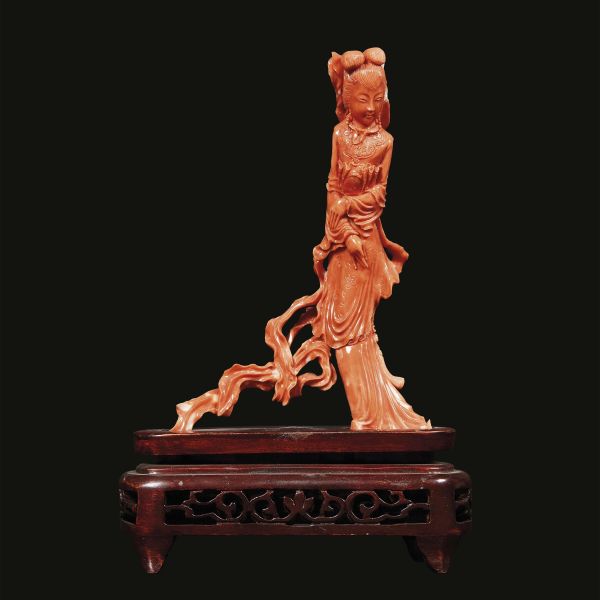 A CORAL CARVING, CHINA, QING DYNASTY, 19TH CENTURY