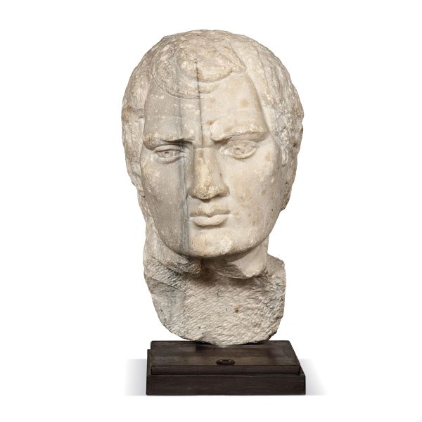 Tuscan sculptor, 15th century, a large virile head, marble