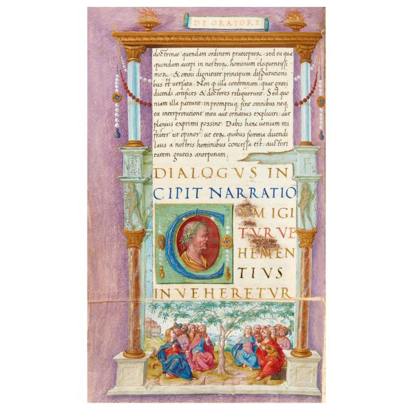 Una legatura architettonica a intarsio di grandissima importanza e rarità su un superbo manoscrit...