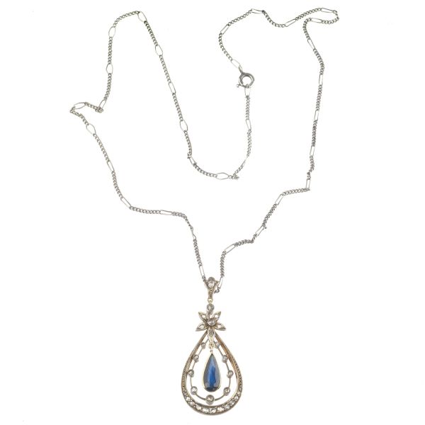 COLLANA CON ZAFFIRO E DIAMANTI