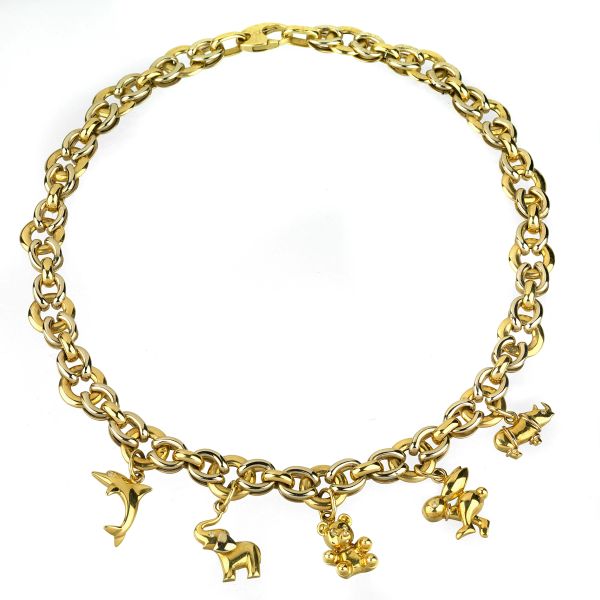 



CHAIN NECKLACE WITH CHARMS IN 18KT TWO TONE GOLD