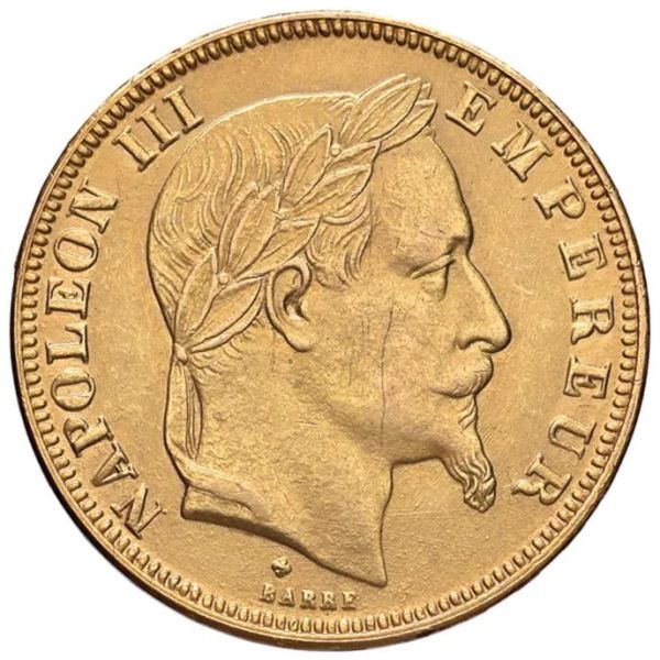 FRANCIA, RIPRODUZIONE IN ORO DEI 50 FRANCHI 1863