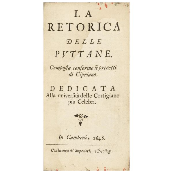 Rare second edition of a famous and scandalous anti-Jesuit pamphlet, composed in the form of a dialogue between an elderly prostitute and her naive pupil