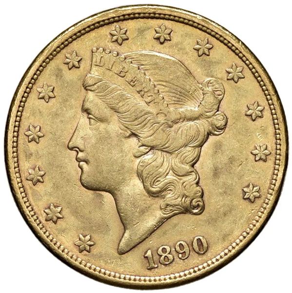 STATI UNITI. 20 DOLLARI 1890 LIBERTY HEAD