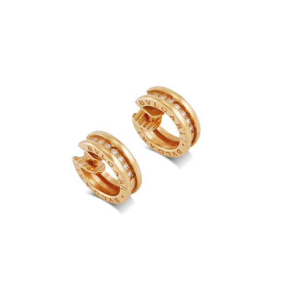 BULGARI B.01 HOOP EARRINGS IN 18KT ROSE GOLD