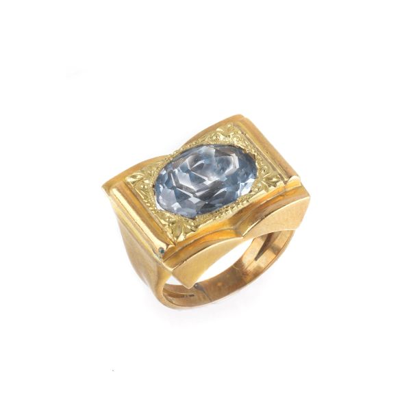 SEMIPRECIOUS STONE RING IN 18KT YELLOW GOLD