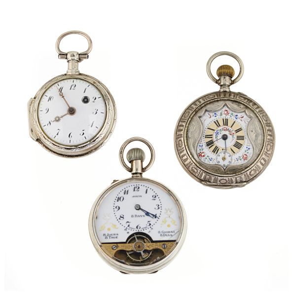 



THREE SILVER POCKET WATCHES