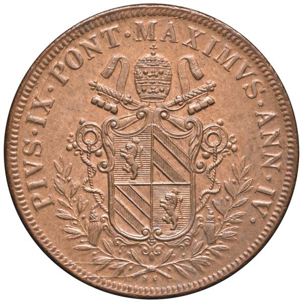 STATO PONTIFICIO. PIO IX (1846-1870) 5 BAIOCCHI 1849