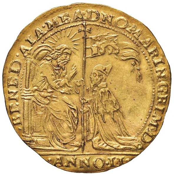     VENEZIA. MARINO GRIMANI (1595-1605) OSELLA D&rsquo;ORO DA 4 ZECCHINI 1596  