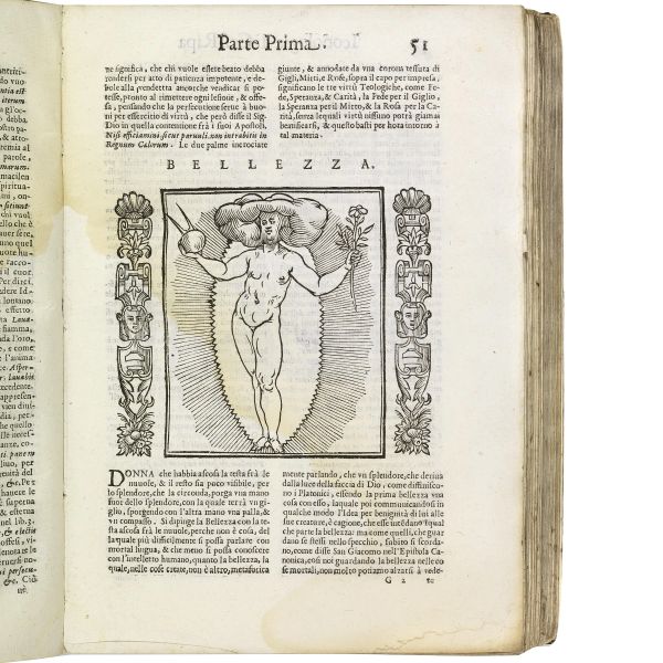 Cesare Ripa - (Emblemi - Illustrati 600)   RIPA Cesare.   Nova iconologia  . In Padoua, per Pietro Paolo Tozzi nella stampa del Pasquati, 1618.