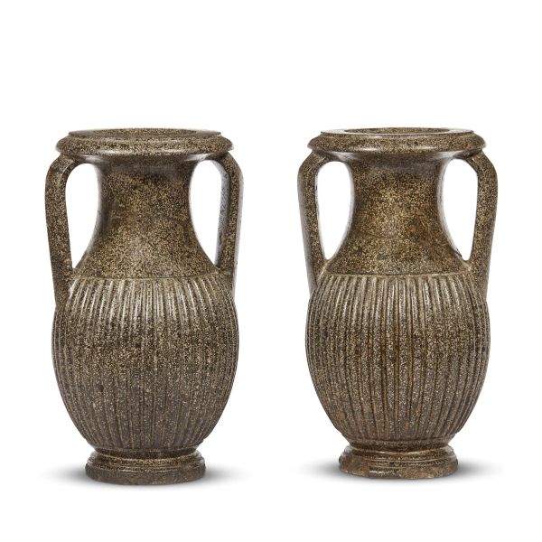 A PAIR OF NEOCASSICAL ROMAN VASES