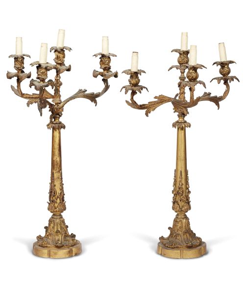 COPPIA DI CANDELABRI, FRANCIA, SECONDA METÀ SECOLO XIX