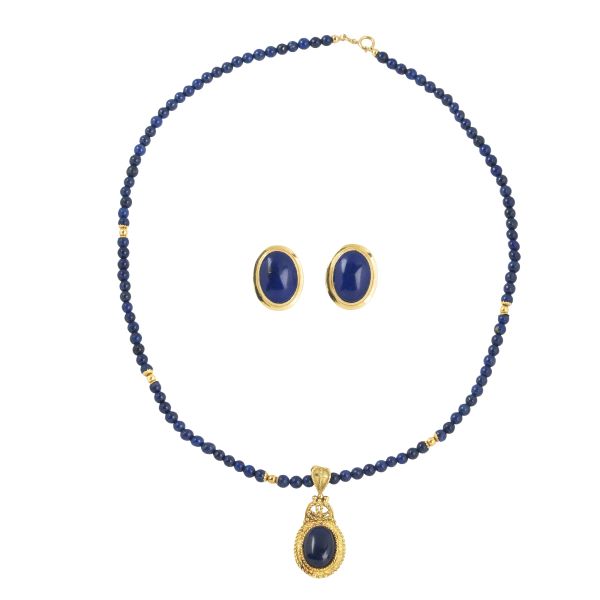 



LAPIS LAZULI DEMI PARURE IN 18KT YELLOW GOLD