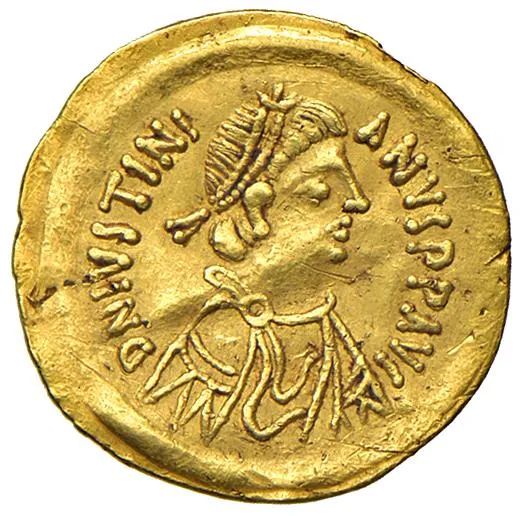      BISANZIO GIUSTINIANO I (527-565). ZECCA DI COSTANTINOPOLI. TREMISSE 