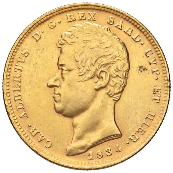 SAVOIA, RIPRODUZIONE IN ORO DELLE 100 LIRE 1834