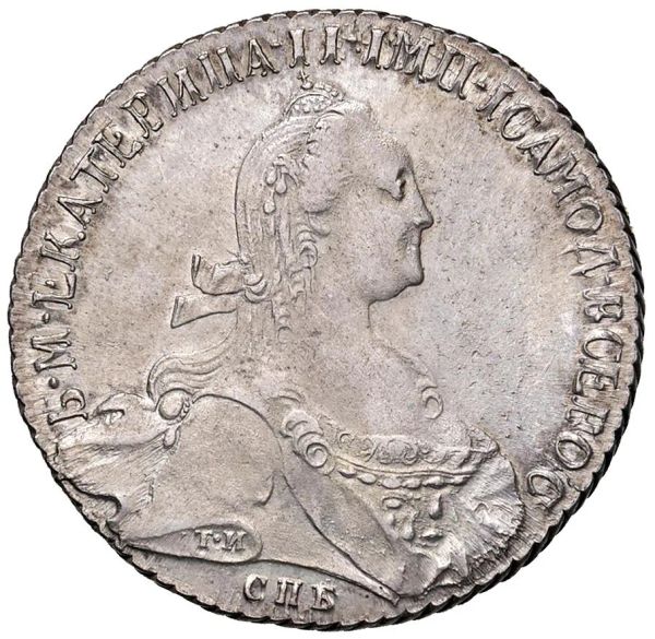      RUSSIA CATALINA II (1762-1796) RUBLO 1774 S. Pietroburgo 
