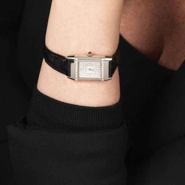 JAEGER LECOULTRE REVERSO LADY REF. 267.3.86 ORO BIANCO E DIAMANTI