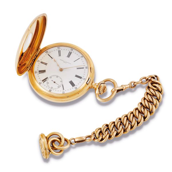 VACHERON & CONSTANTIN OROLOGIO DA TASCA IN ORO GIALLO CON CATENA
