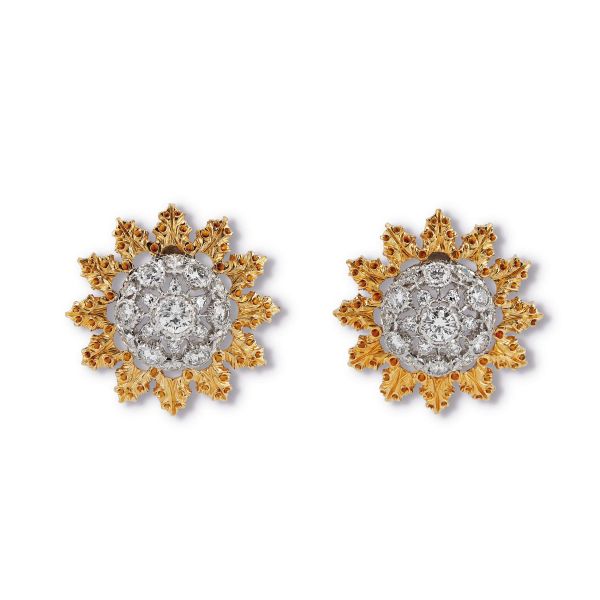 



BUCCELLATI DIAMOND CLIP EARRINGS IN 18KT TWO TONE GOLD