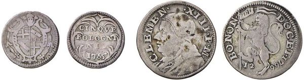 CLEMENTE XIII (CARLO REZZONICO 1758 - 1769), 2 MONETE