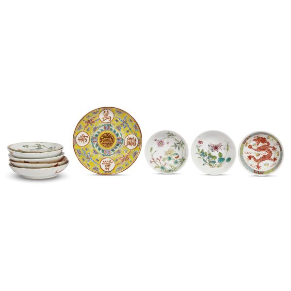 SET OF NINE DECORATED PLATES, CHINA, QING DYNASTY - REPUBLIC, 19TH-20TH CENTURY