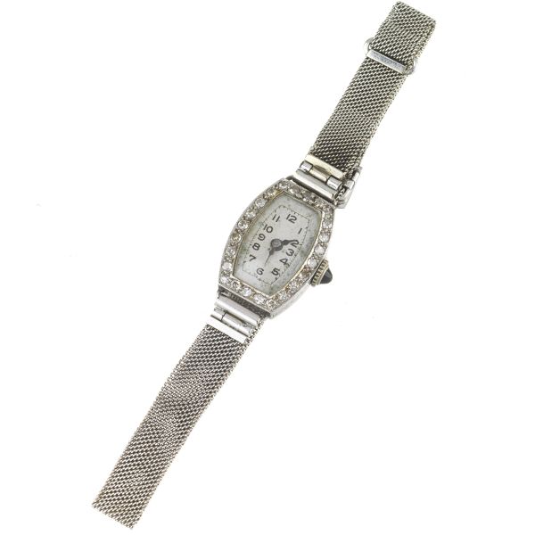 WRISTWATCH IN PLATINUM AND METAL