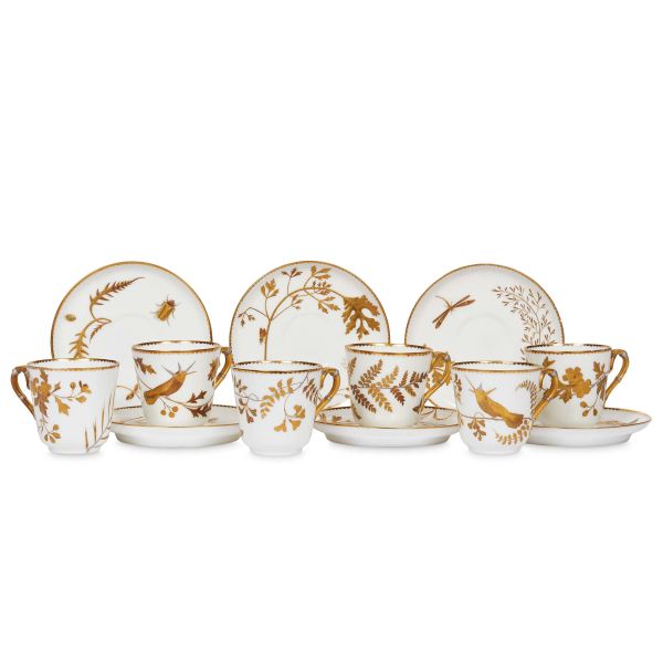 



SIX GINORI CUPS WITH SAUCER, DOCCIA, CIRCA 1890