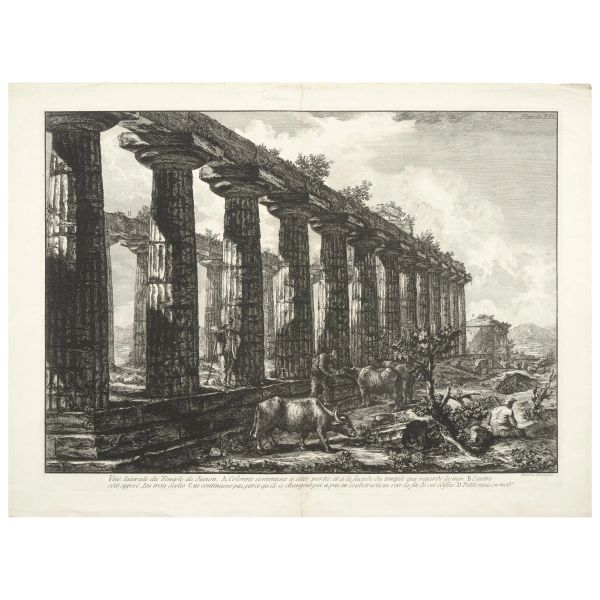 Piranesi, Giovanni Battista. Vüe laterale du Temple de Junon. [Roma, 1778].