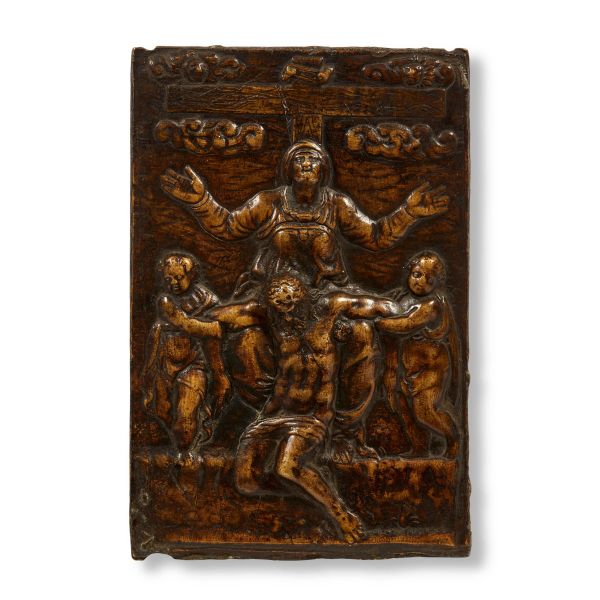 Roman School, mid 16th century, Pietà with Angels, bronze