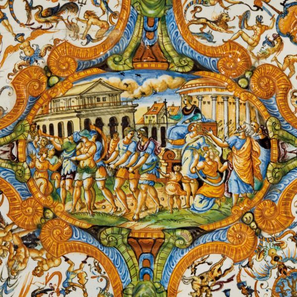 VASSOIO OVALE DA PARATA, PROBABILMENTE ANTONIO CONRADO, FRANCIA, NEVERS, 1620-1645 CIRCA