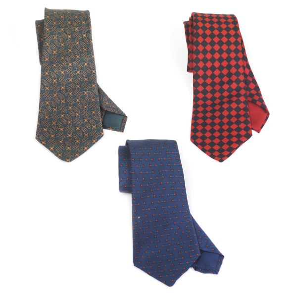 THREE HERMES TIES