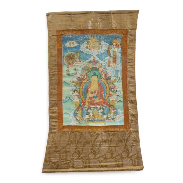 



A THANGKA DEPICTING SHAKYAMUNI BUDDHA, TIBET, 19TH CENTURY 