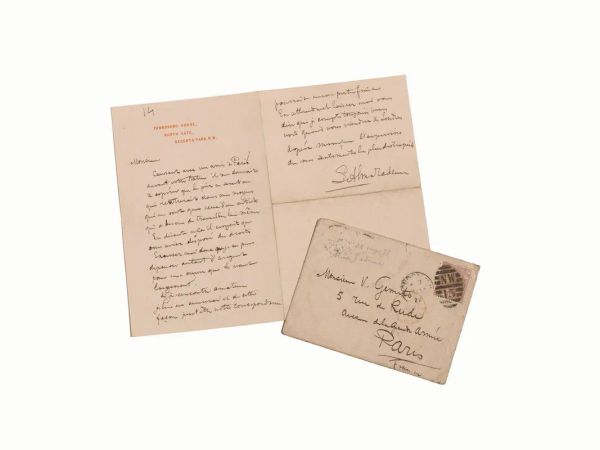 ALMA-TADEMA, Lawrence (1836-1912). Bella lettera autografa firmata, in&nbsp;&nbsp;&nbsp;&nbsp;