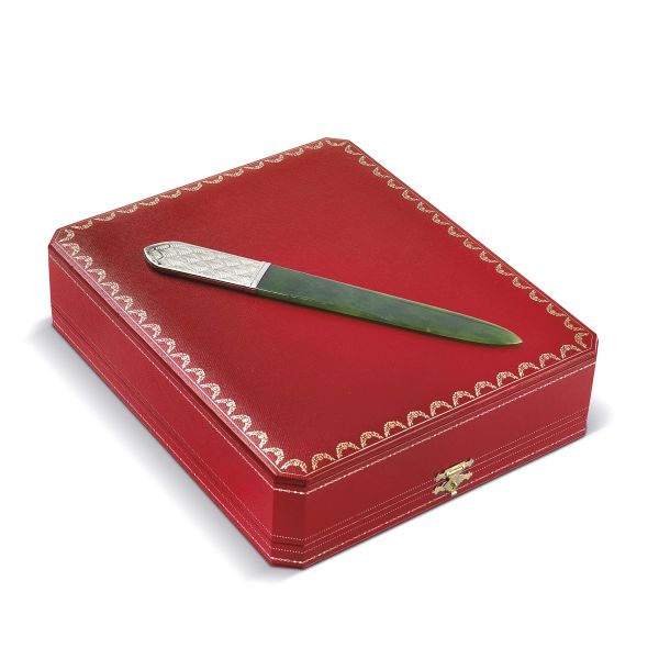 CARTIER PAPER CUTTER IN JADE AND SILVER LIMITED EDITION