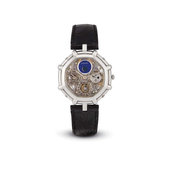 Gerald Genta - GERALD GENTA SKELETON IN PLATINO REF. 2539.4 CALENDARIO PERPETUO E FASI LUNARI