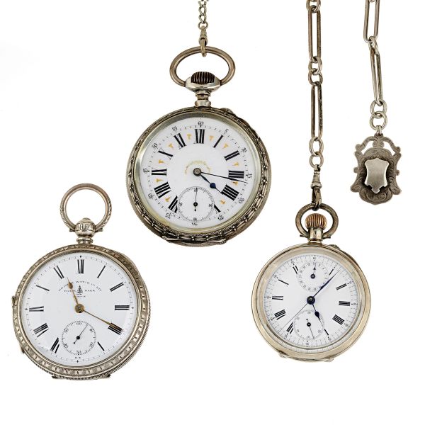 



THREE SILVER POCKET WATCHES