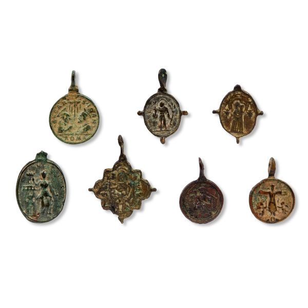 



Central Italy, 15th/16th century, Seven devotional medals, bronze and copper