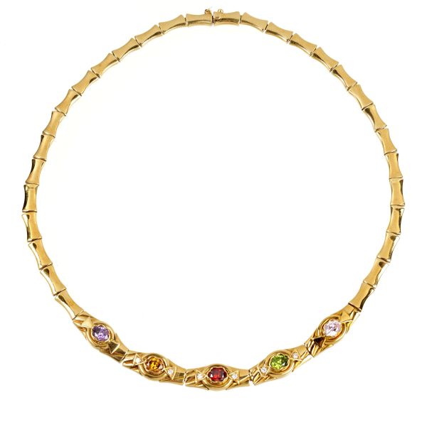 



MARIO FONTANA COLORED STONES AND DIAMONDS NECKLACE IN 18KT GOLD