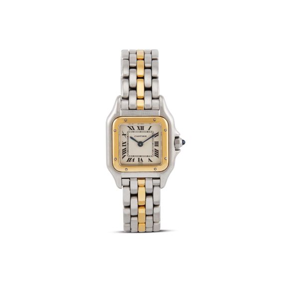 Cartier - 



CARTIER PANTHERE SMALL SIZE STAINLESS STEEL AND GOLD WRISTWATCH