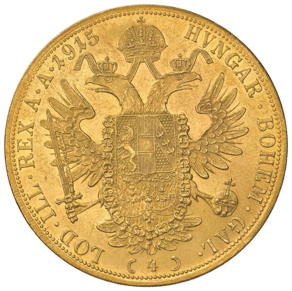 AUSTRIA. FRANCESCO GIUSEPPE (1848-1916) 4 DUCATI 1915