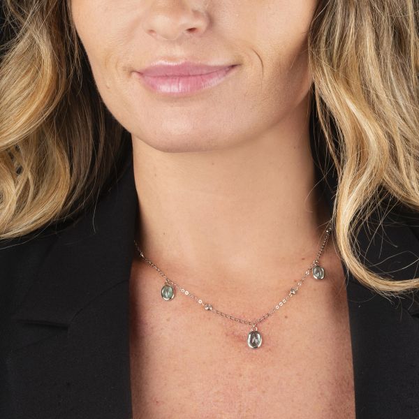 COLLANA CON ACQUAMARINE E DIAMANTI