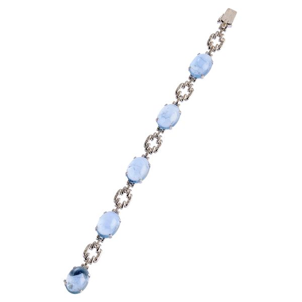 



BRACCIALE A CATENA CON ACQUAMARINE E DIAMANTI