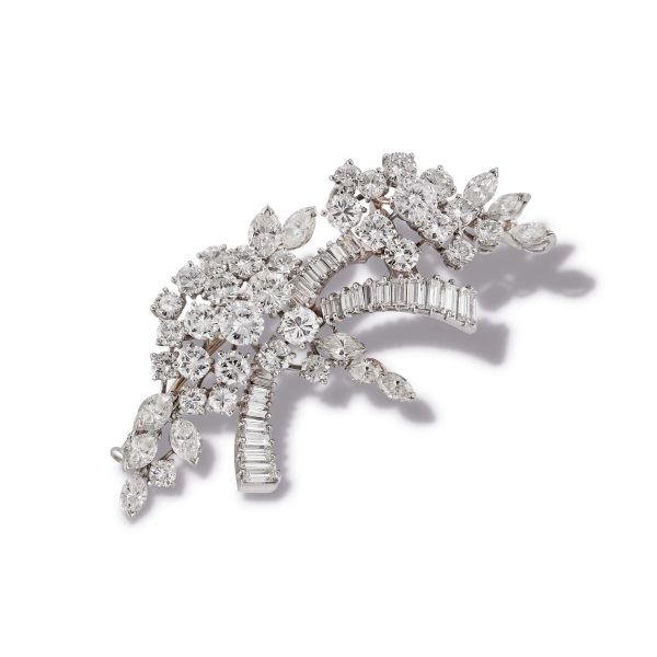 



BOUQUET-SHAPED BROOCH IN 18KT WHITE GOLD