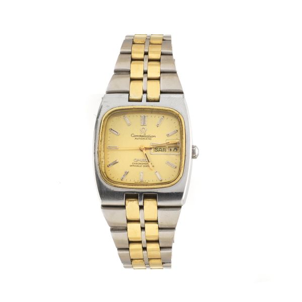 OMEGA CONSTELLATION DAY DATE GOLD AND STAINLESS STEEL WRISTWATCH